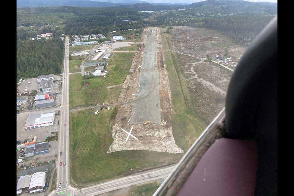 EXTENSIVE PAVING: Powell River Airport will have a new paved surface and electrical systems after a renovation project is complete. Reconstruction of the runway is partway complete.