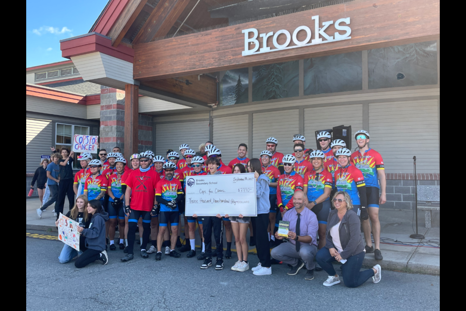 TOUR DE COAST: Brooks Secondary School was one of several stops for Cops for Cancer Tour de Coast participants on Monday, September 18.
