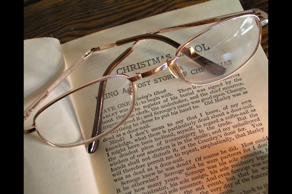 GHOST STORY: Members of Townsite Actors Guild are in rehearsal mode for an upcoming presentation of A Christmas Carol; the play was adapted from Charles Dickens’ novella by Canadian playwright Michael Shamata.