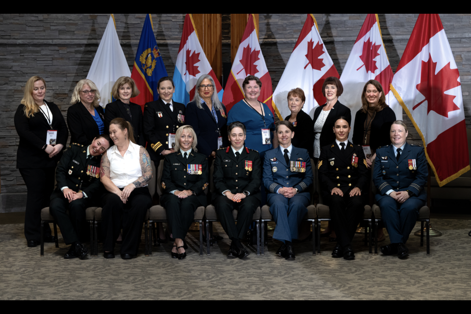 North Island - Powell River MP Rachel Blaney [back row, fourth from right] received the 2024 Esprit de Corps Women in Defence Award last week.