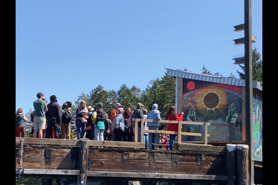 WELCOME MURAL: After years of collaboration and work, the Xwe’etay/Lasqueti archaeology project culminated in a welcome mural unveiling on May 3.
