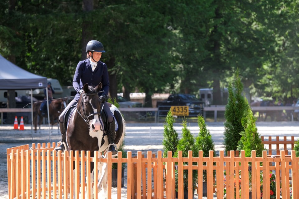 HORSE SHOW: Equine competitor Alice Bourassa navigates the stock pen with Sodapop at the Powell River Working Equitation Classic that took place earlier this month.
