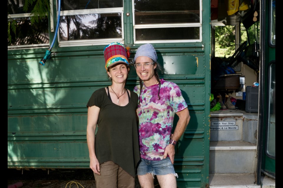 From left: Lund Daze main organizers Kristi McCrae and Maxime Paquette in front of their bus.
