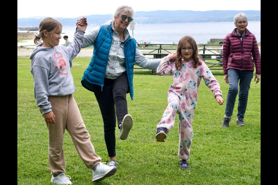 Talia Dow, Malerie Meeker, Anika Dow and Mary James get ready to kick off Four Tides Hospice Society’s 2025 Hike for Hospice at Willingdon Beach.                          