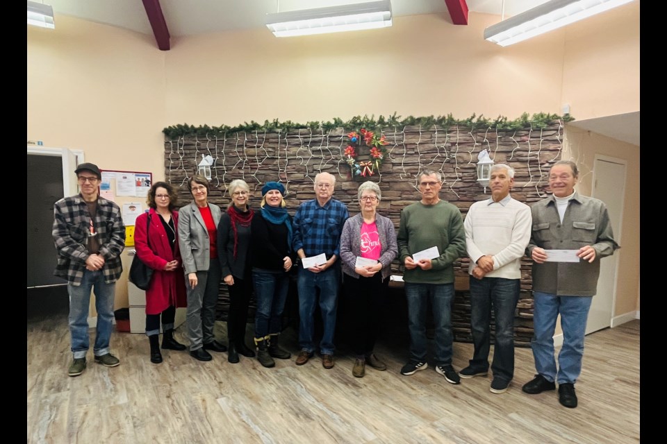 GRANT RECIPIENTS: Six organizations received cheques from Powell River Community Foundation at a grant recipient presentation on Tuesday, December 19, at Cranberry Seniors Centre.