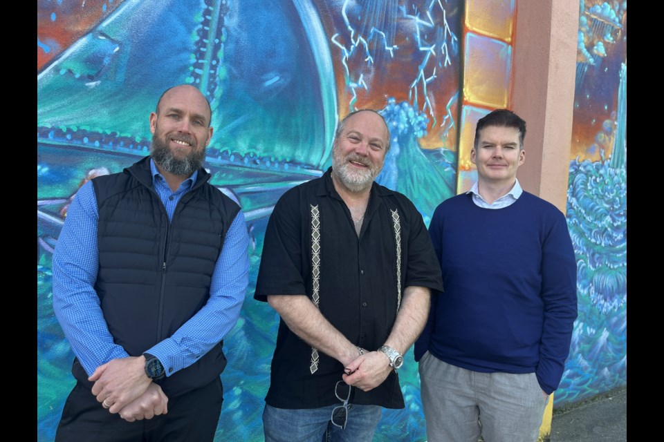 [From left] Marc Dube, general manager of Together We Can; Sean Slusarchuk, co-founder and board member of Miklat Recovery Society; and Rob Fitzpatrick, director of operations at Miklat.