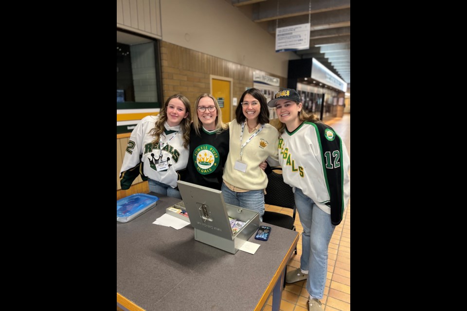 CUP VOLUNTEERS: [From left] Coy Cup volunteers Elise English, Grace English, Kirsten Roberts and Lauren English.