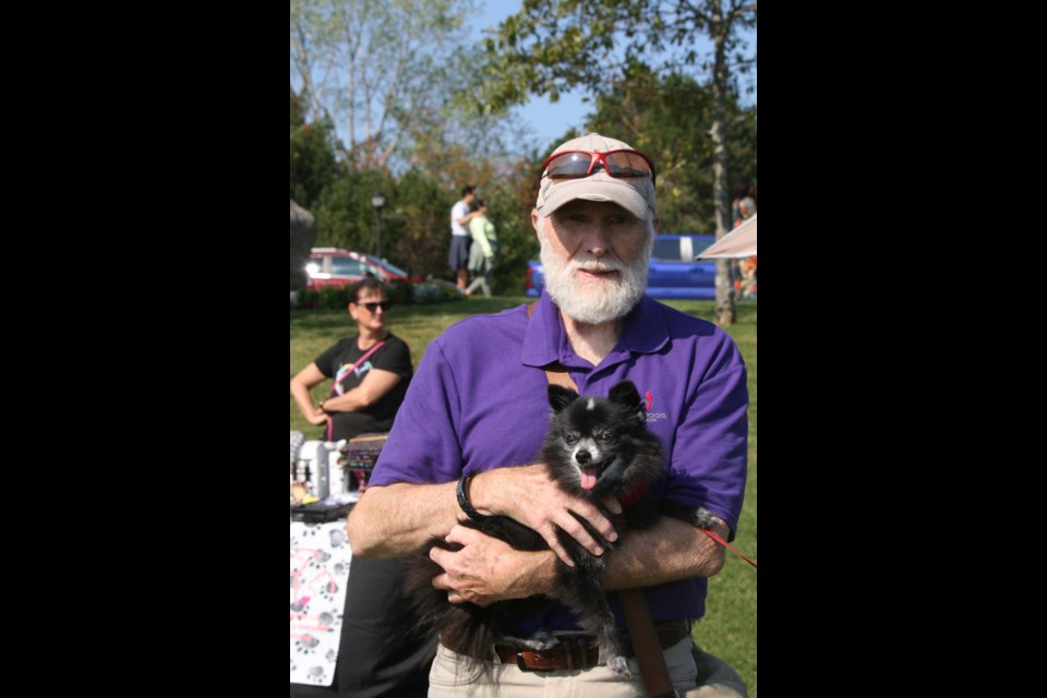 VOLUNTEERS NEEDED: In the photo above is an ElderDog volunteer [left] with a senior and her dog. The charity also rehomes older dogs who have lost a human companion due to a residence change, or who are left without a caregiver due to illness or death.
