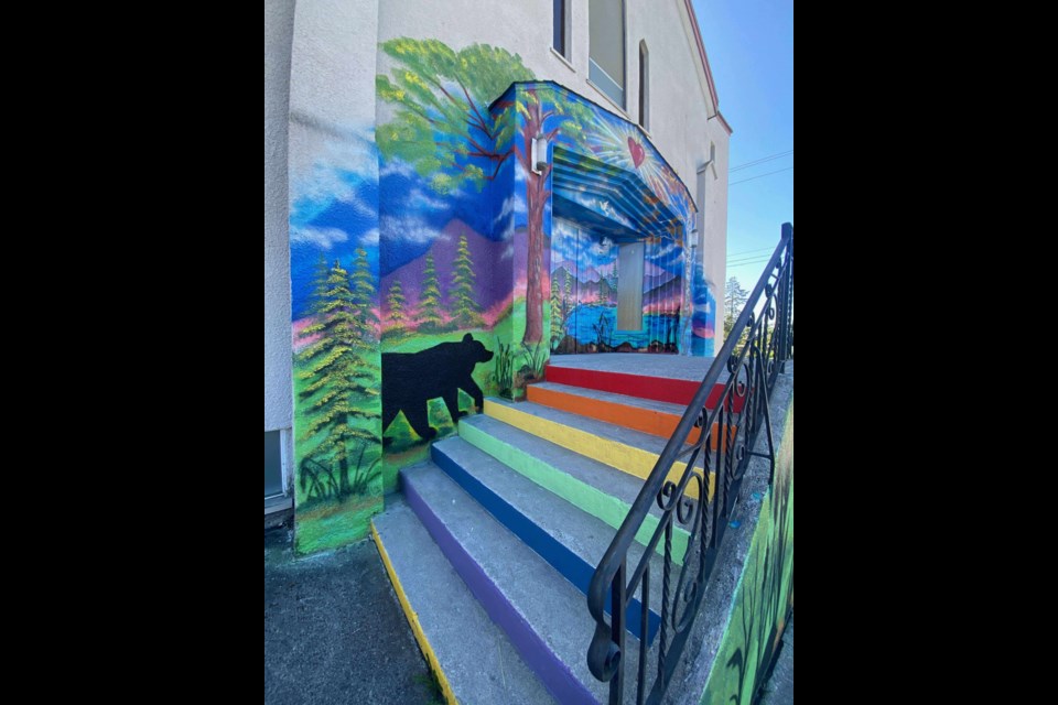 INCLUSIVE ACTION: A mural was recently painted on an exterior portion of Powell River United Church in Westview.