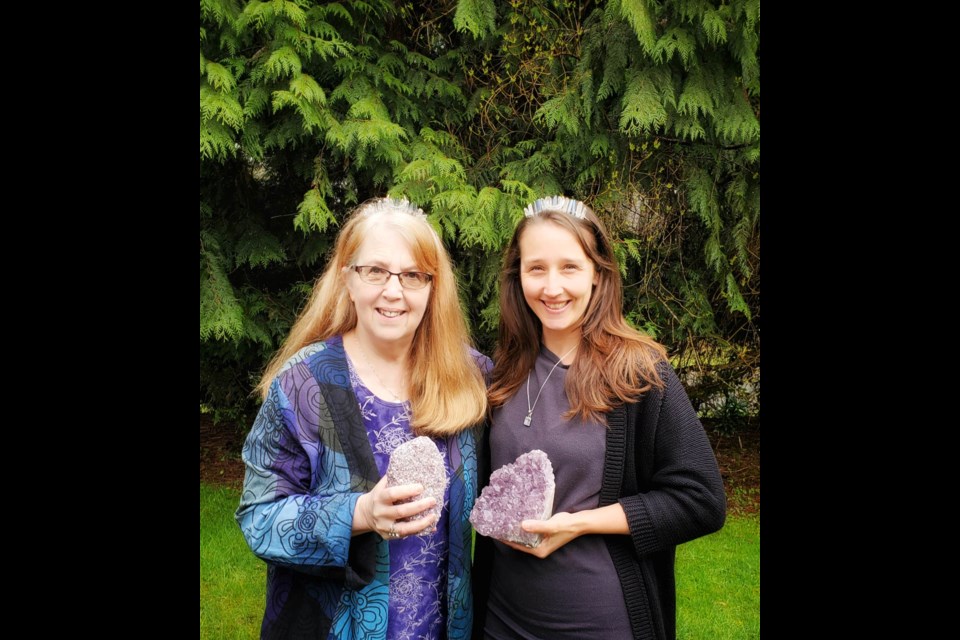 ROCK SHOW: Rock and gem show organizer Barb Creber [left] and former BC premier John Horgan are both rockhounds. Interest in stones and minerals has grown in popularity in recent years.