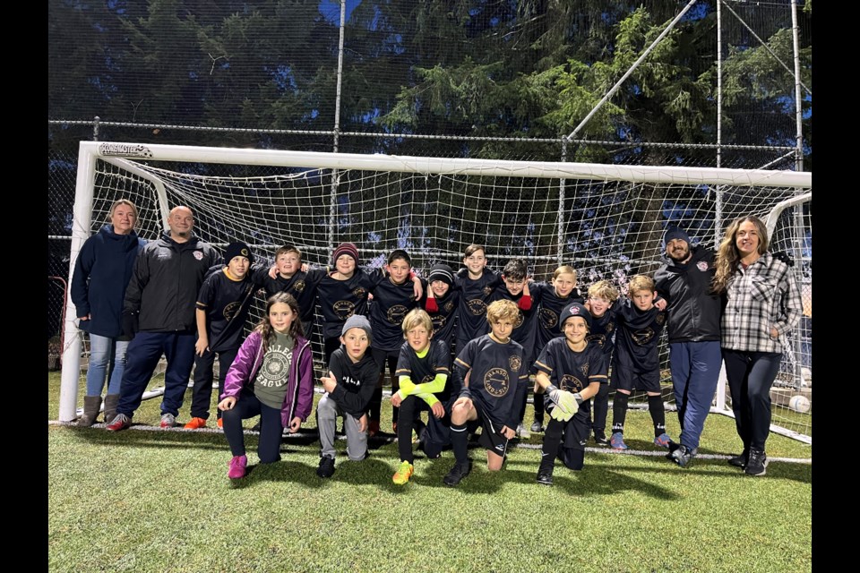 WINNING STREAK: Powell River Youth Soccer Association U12 rep soccer team has won 10 games so far this season. Since September the team has travelled with their coaches and volunteers to Vancouver Island every second Sunday to compete.
