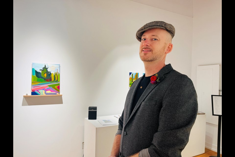 SOLO SHOW:  Painter Peter Gynd held an opening reception and artist talk on Saturday, February 3, at qathet Art Centre, located above Powell River Public Library.
