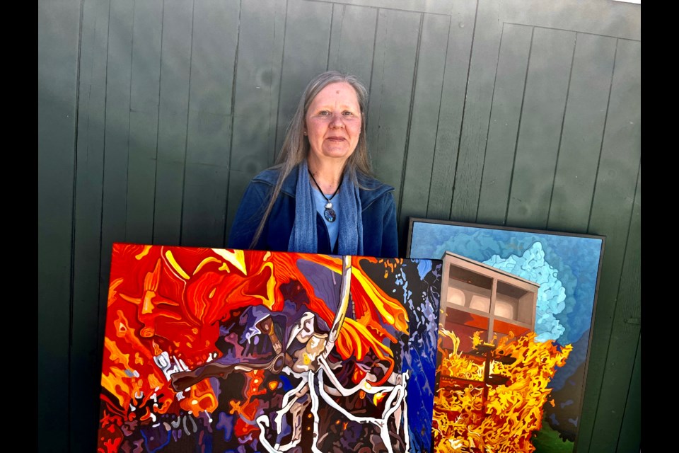 GETTING READY: Artist and poet Jo Forrest is preparing for a solo exhibition at the Crucible Gallery in June called The Painted Word.
