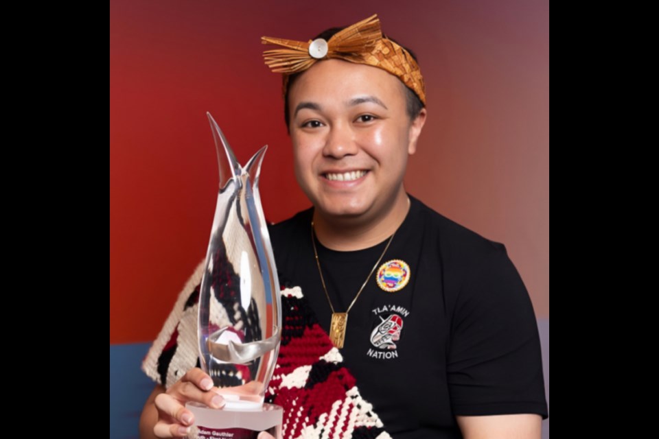 INDIGENOUS RECOGNITION: Tla'amin Nation member Adam Gauthier recently won an award in the First Nations youth category at the 2024 Indspire Awards: Celebrating Indigenous Achievement. The award ceremony will be broadcast on June 21, National Indigenous Peoples Day, on CBC.