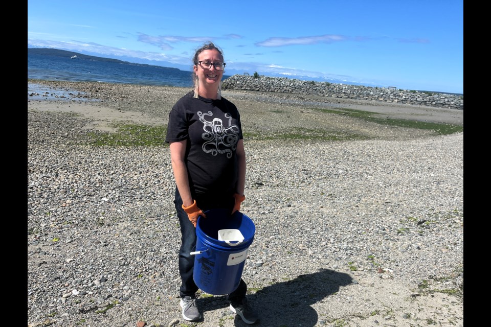 LOVES NATURE: While scouring the beaches in the qathet region, Dev Percey said she has found plenty of cigarette butts, plastic, food wrappers, clothing and other human-created trash amongst the seaweed and in the sand.

