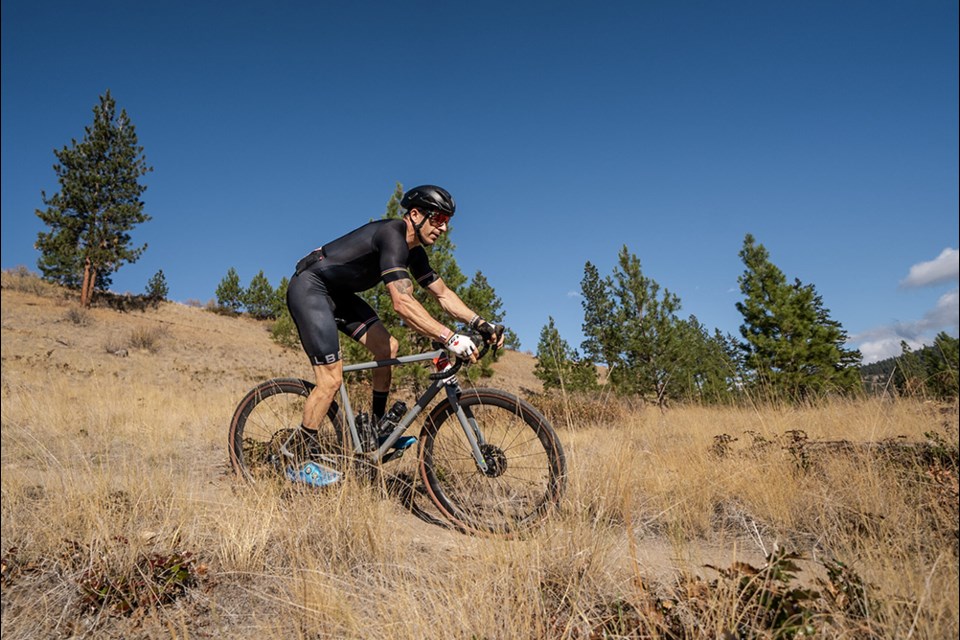 ON TRACK: A recent participant at the BC Bike Race in the Interior [above], Paralympian Tristen Chernove, who grew up in the qathet region, has left competing at the world and Paralympics level, but is looking forward to his cycling challenges in the future.