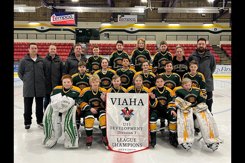 Powell River U11A Kings claimed the 2023/2024 Vancouver Island Amateur Hockey Association Division 3 regular season championship.