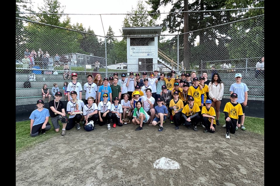 Powell River Minor Baseball Association U13 players.