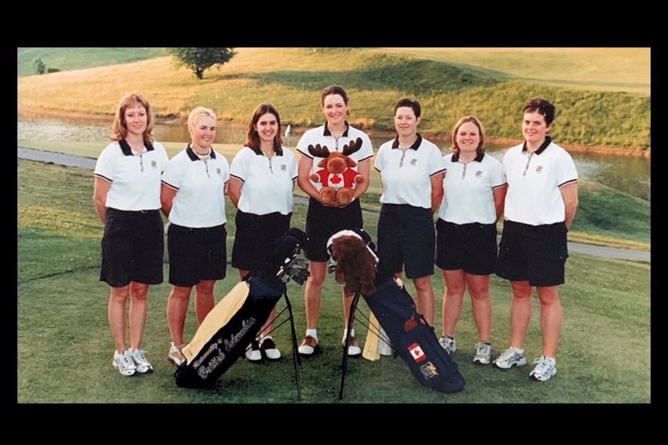 Prince George's Ann Holmes (left) coached the UBC Thunderbirds women's golf team to its first national championship in 2001.