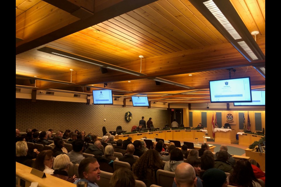 It was standing room only at the special council meeting for public consultation on Prince George's social issues. (via Hanna Petersen) 