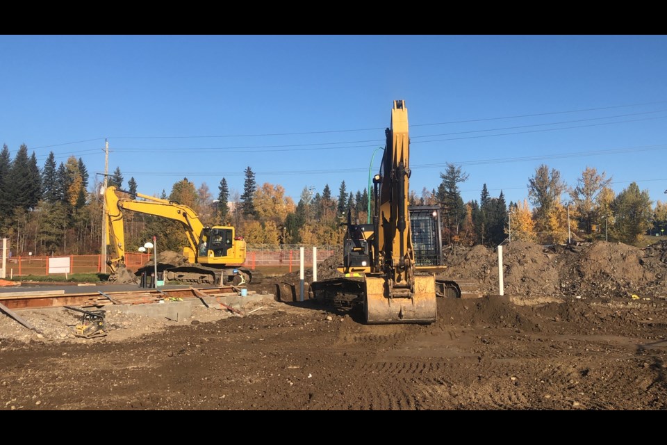 Crews pour concrete as they work on the foundation. (via Hanna Petersen) 