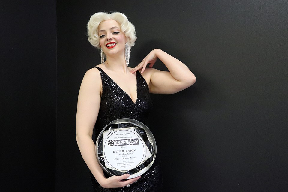 Kat Fullerton of Prince George with her first-ever award as a Marilyn Monroe impersonator from the internationally-recognized Reel Awards in Las Vegas. (via Kyle Balzer)