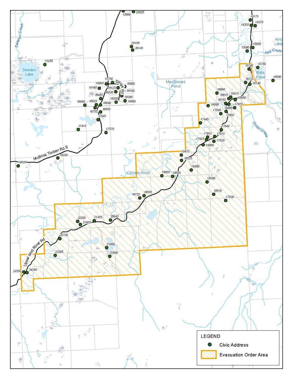 Evac Order - Upper Mud River Road - April 23, 2020