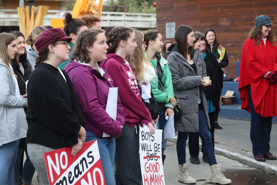 Nearly 50 women and supporters attended the march. (via Hanna Petersen) 