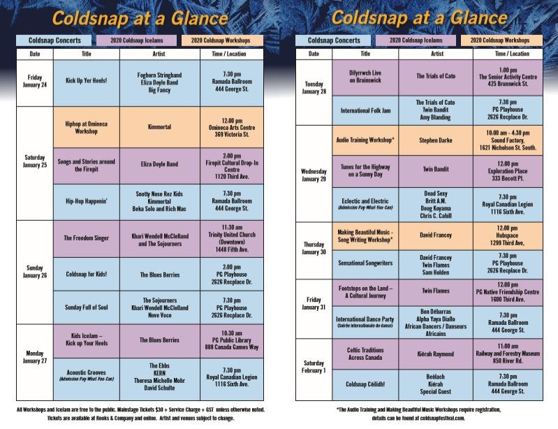 coldsnap schedule