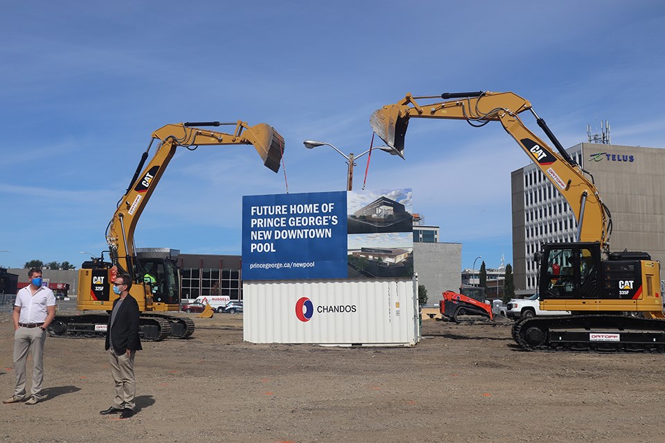 Construction of the new downtown pool is now underway. (via Hanna Petersen, PrinceGeorgeMatters) 