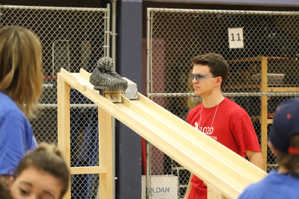 Students from 13 Prince George elementary schools competed in three events: spaghetti bridge building, gravity car racing, and wind turbine construction.  (via Hanna Petersen)