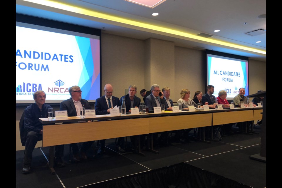 There were 13 candidates at the Northern Regional Construction Association’s all-candidates forum Tuesday evening. (via Hanna Petersen)