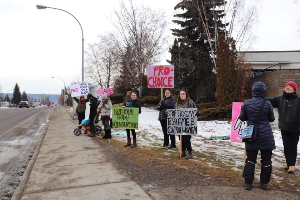 The third annual pro-choice rally took place in front of the University Hospital of Northern British Columbia. (via Hanna Petersen)