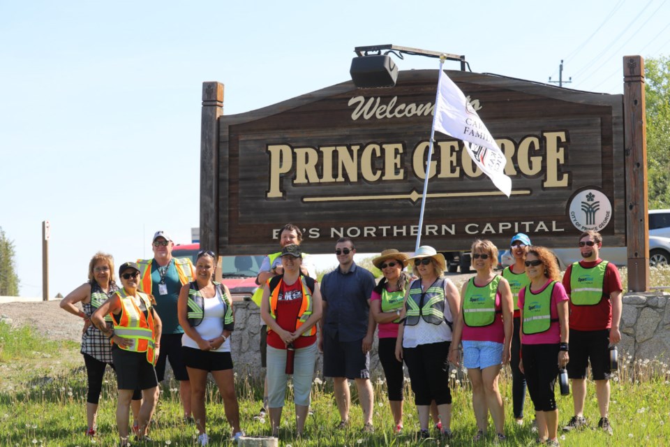 Sandra McArthur was joined by Carrier Sekani Family Services on her Community Compassion Walk through Prince George (via Kyle Balzer)