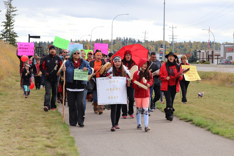 The #StandTogether rally to raise awareness of murdered and missing Indigenous women and girls took place along the Highway of Tears on Sunday (Sept. 23). (via Hanna Petersen)