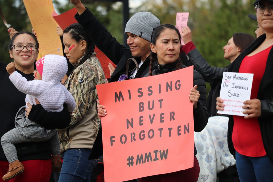 The #StandTogether rally to raise awareness of Murdered and Missing Indigenous Women and Girls took place along the Highway of Tears. (via Hanna Petersen).