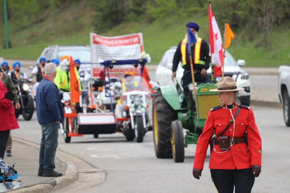 Prince George RCMP escorted the Vaisakhi parade up Ospika Blvd. to the CN Centre (via Kyle Balzer)