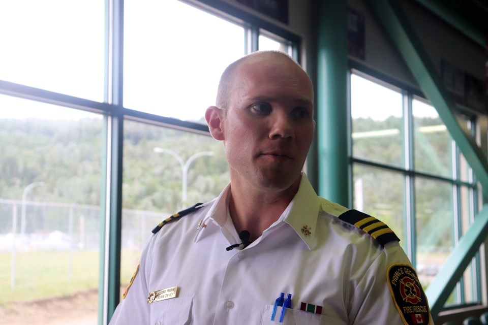 Adam Davy, the city's manager of emergency programs explains the pilot project. (via Hanna Petersen)