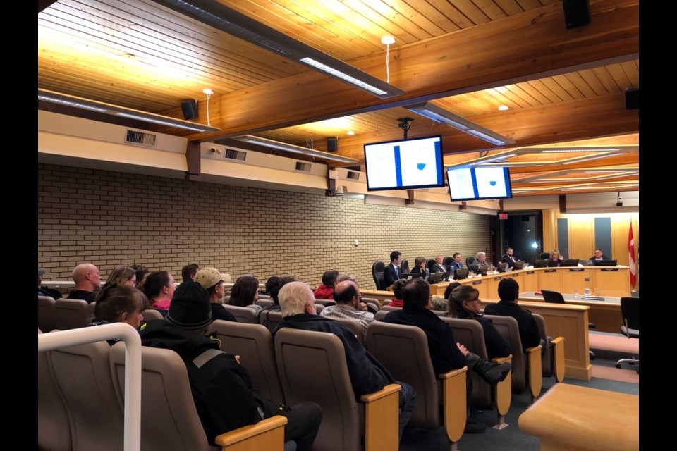 The gallery was full of people wanting to speak during the public hearing on March 11. (via Hanna Petersen)