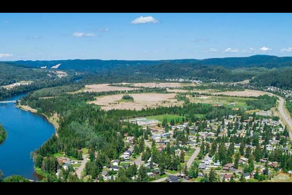 The area is largely undeveloped as gravel extraction operations have taken place in this location since the 1970s. (via City of Prince George) 