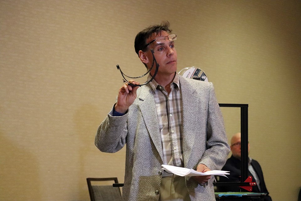 Dan Boadfoot demonstrates some of the items he's been 3D printing. (via Hanna Petersen)