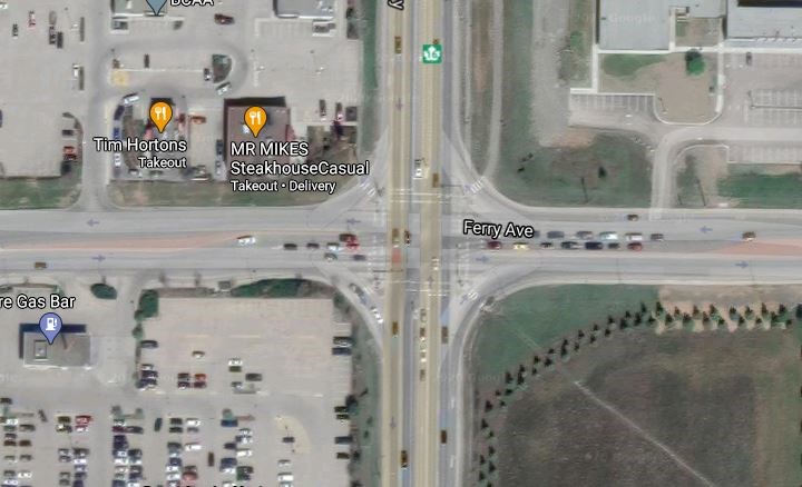 Highway 16 and Ferry Avenue in Prince George. (via Google Maps)