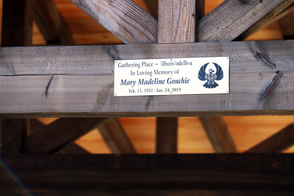 A special plaque in memory of Mary Gouchie was unveiled at the archway of the picnic shelter (Gathering Place). (via Jess Fedigan)