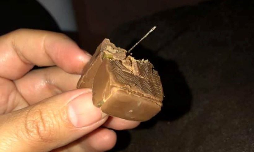 Sharon Turner says she found a sewing needle in her one of her children's Halloween candies. (via Sharon Turner)