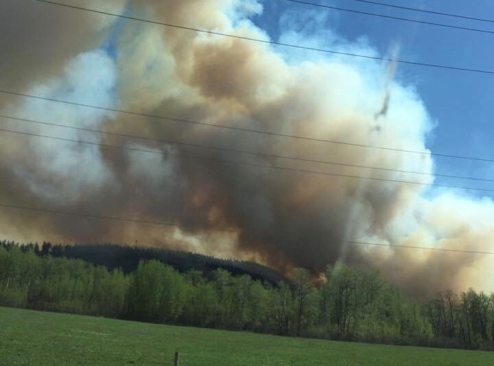 A fire is burning just east of Fraser Lake. (via Michelle Hearty)