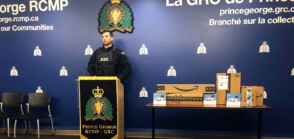 Prince George Cst. Brent Benbow (pictured) contacted Amazon to see about a partnership to deliver bait packages in the city. Photo by Jess Fedigan