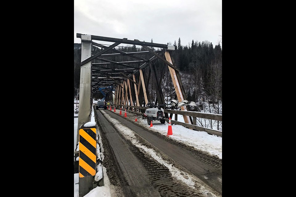 Kispiox Valley Road Bridge, located 15 km north of Hazelton, B.C., has been complete of repairs weeks after a snowplow damaged the structure.