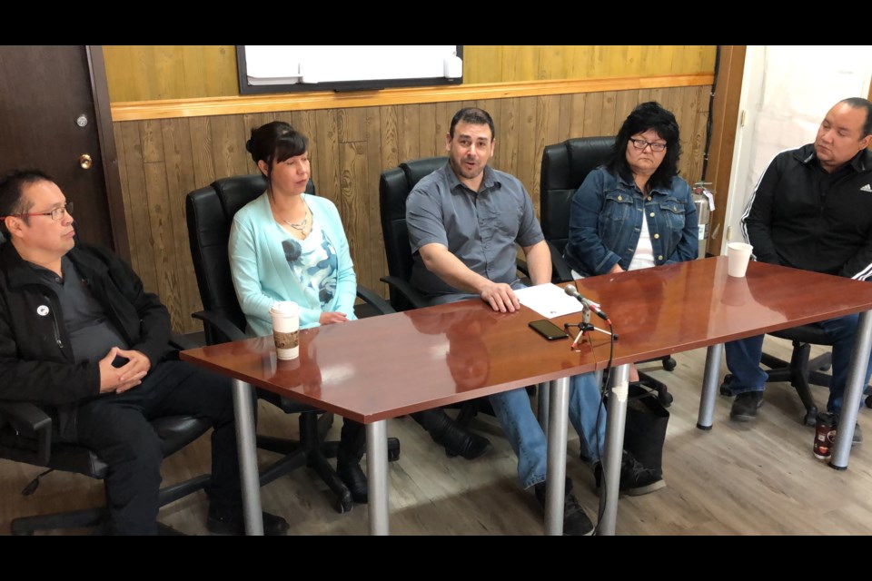 Lheidli T'enneh First Nations' new Chief and Council following 2019 election. [From left to right] Councillor Clarence John, Councillor Dolleen Logan, Chief Clayton Pountney, Councillor Helen Buzas, Councillor Joshua Seymour. (via Kyle Balzer)