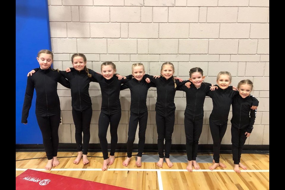 Young Prince George gymnasts ready to compete at the 2019 Gold Pan Invitational in Quesnel (via Facebook/PG Gymnastics)