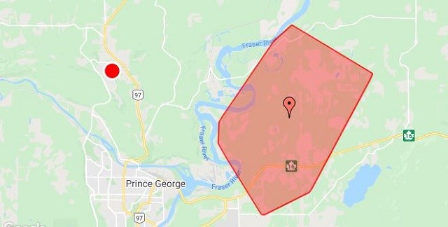 BC Hydro responding to a power outage in Prince George's Blackburn/Shelley region on July 16, 2020. (via BC Hydro)